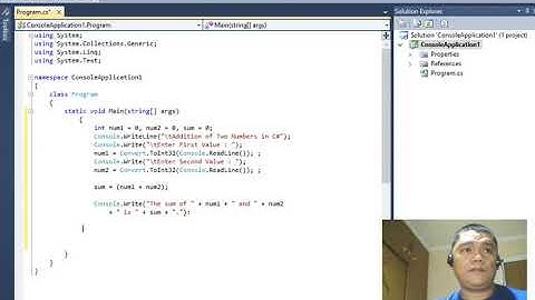 Addition of Two Numbers Using C#