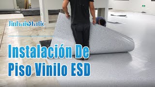 INSTALACIÓN DE PISOS CONDUCTIVOS, INSTALACIÓN DE PISOS DE ROLLO VINÍLICOS ESD- JINHAI STATIC by Commercial Vinyl Flooring 17,849 views 2 years ago 5 minutes, 22 seconds