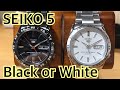 ✅秀逸‼️セイコー5】白い稲妻‼️黒と比較 SEIKO 5 SNKD97J1 Seiko 5 Black & White 2019.8