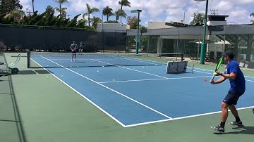Doubles drill with Joel Myers