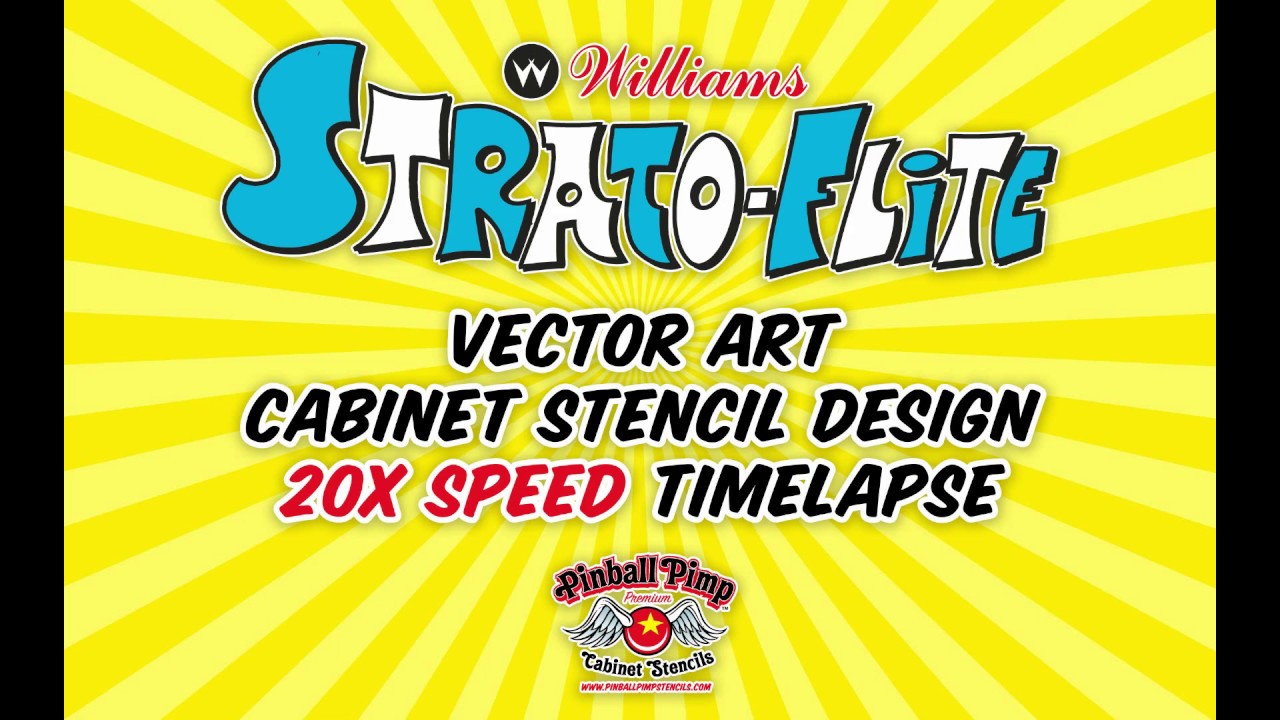 Williams Strato Flite Pinball Stencil Vector Art Design Work