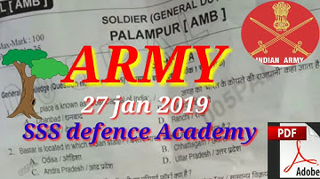 Army soldier GD 27 Jan 2019 Palampur AMB ka original question paper with answers