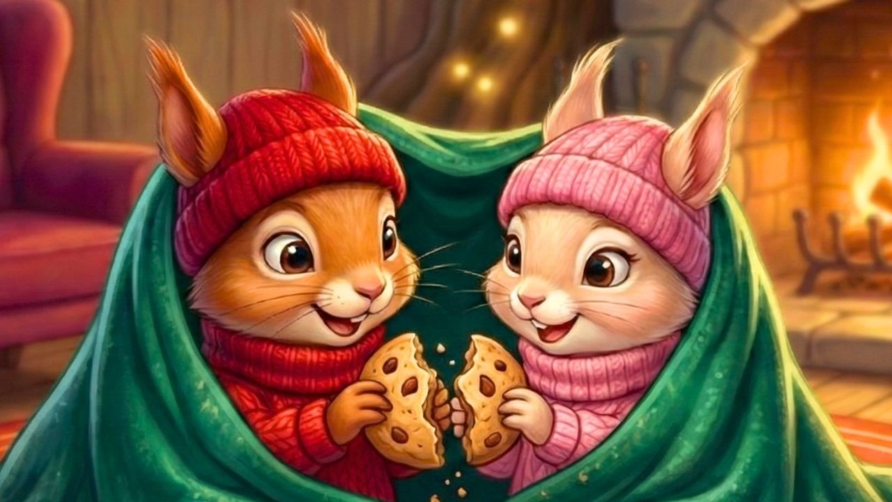 🐿️ Tana Calduccio: La Fiaba della Buonanotte degli Scoiattolini con Canzoncina | Storie per Bambini