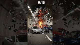 Massive Chain Reaction Crash Inside Highway Tunnel #shorts #carcrash #trending #viral #actionshorts