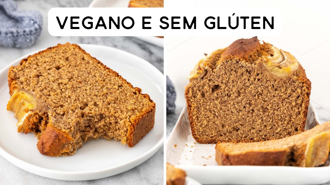 BOLO DE BANANA SEM GLÚTEN E VEGANO SIMPLES
