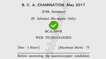 2017 Dcrust BCA 5th Sem Reappear Web Technologies Question Paper