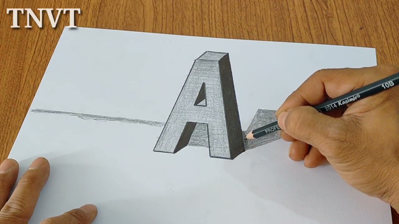 Cách Vẽ Chữ A Bóng Đổ 3D|| Ảo Giác Như Thật - Youtube