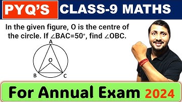 In the given figure, O is the centre of the circle. If ∠BAC=50^∘, find ∠OBC. #cbse #viral #maths #pw