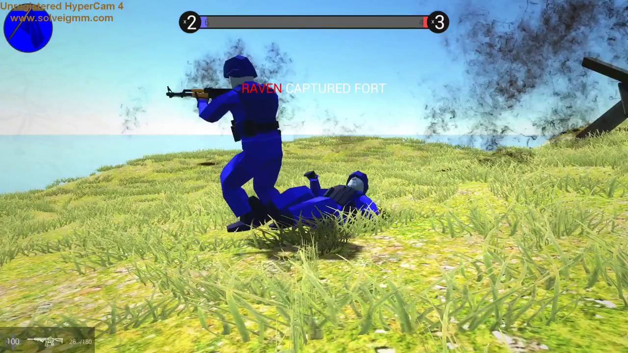 100 vs 100 битва на острове в Ravenfield №1