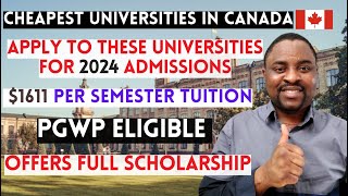 Top 10 CHEAPEST and Most AFFORDABLE Universities in CANADA for International students in 2024