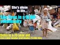 An Old Filipino Grandmother Living in Poverty in Manila Philippines. Living Alone in Poverty