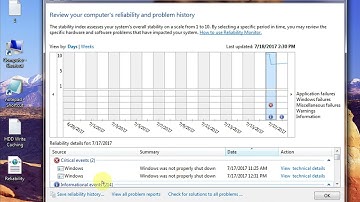 Reliability Monitor Windows Operating System