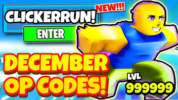 (DECEMBER 2022) ALL NEW WORKING OP CODES FOR CLICKER RUN IN ROBLOX CLICKER RUN CODES!
