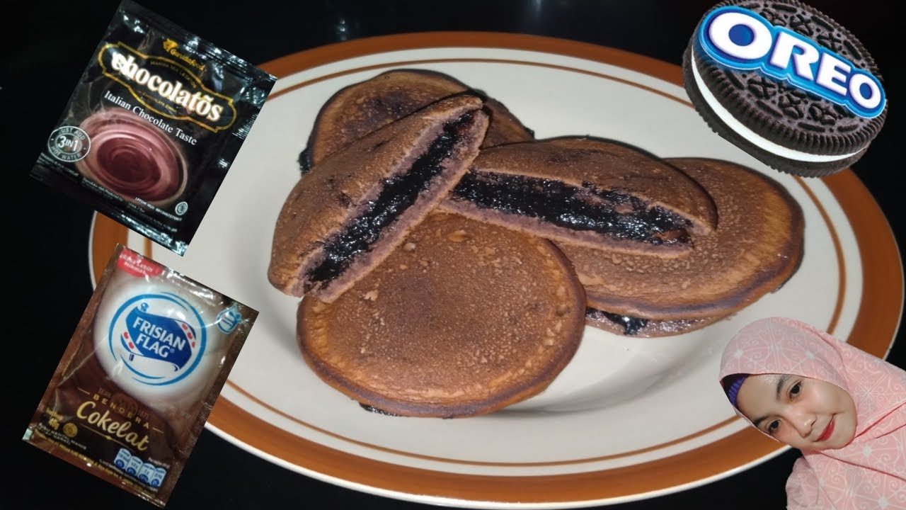  CARA MEMBUAT DORAYAKI  CHOCOLATOS toping oreo lumer MAKANAN 