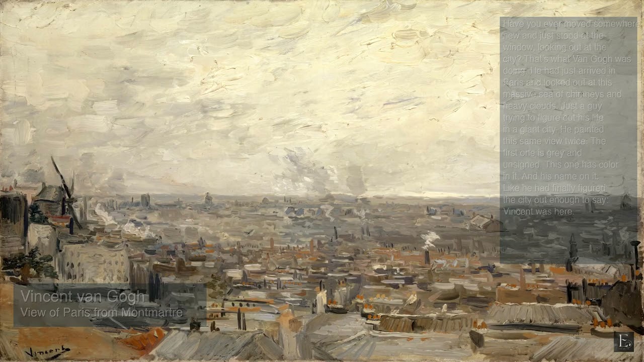 Vincent van Gogh - View of Paris from Montmartre - 2 Hour Screensaver
