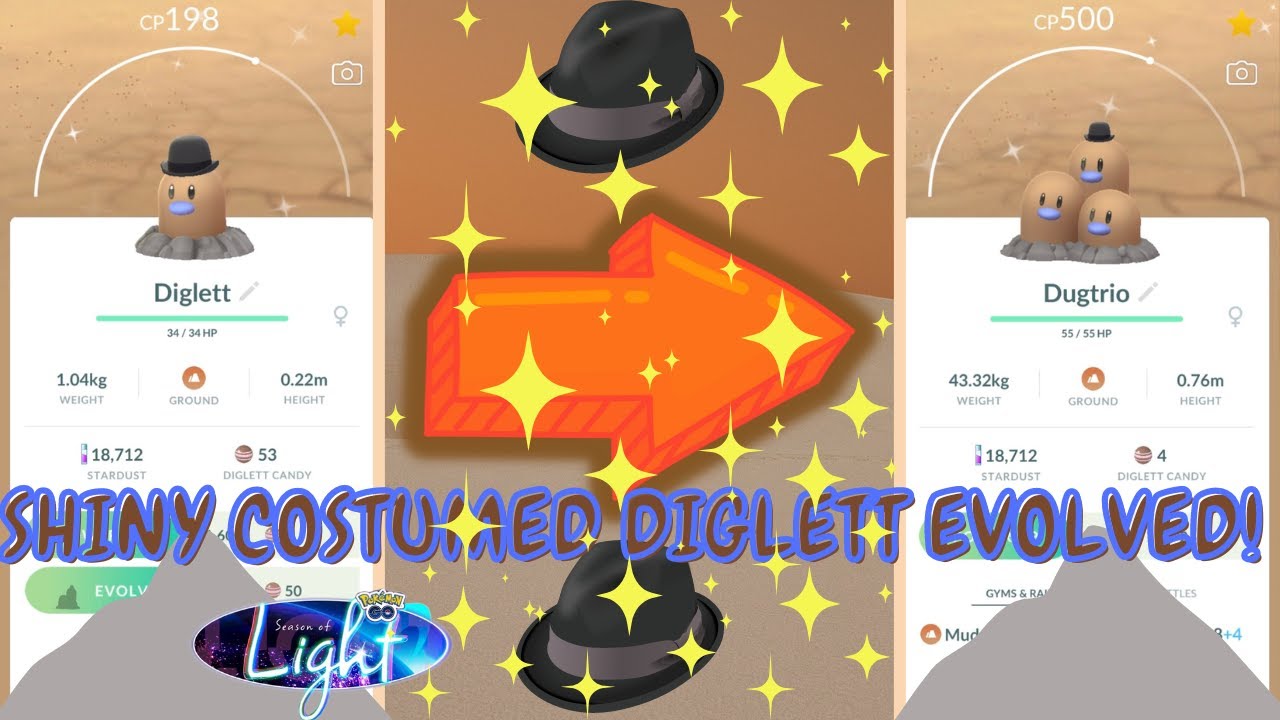 🎩✨⛰SHINY COSTUMED DIGLETT EVOLVED IN POKÉMON GO!⛰✨🎩