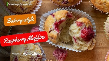 Bakery Style Delicious Raspberry Muffins for Breakfast