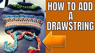 How to Attach a Drawstring to a Men's Crochet Hat for Beginners (by Atreyu Crochet)