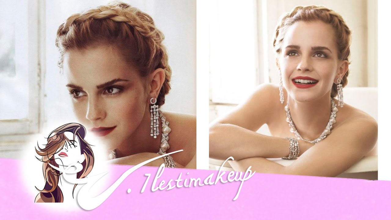 Trenza bordeando toda la cabeza de Emma Watson en Vogue Italia.
