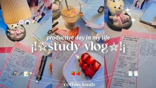 Morning study vlog☆!¡🍙🍡🍥 lots of notes taking 📓🖋️, night journaling 📔 eating tasty food 🍓and more...