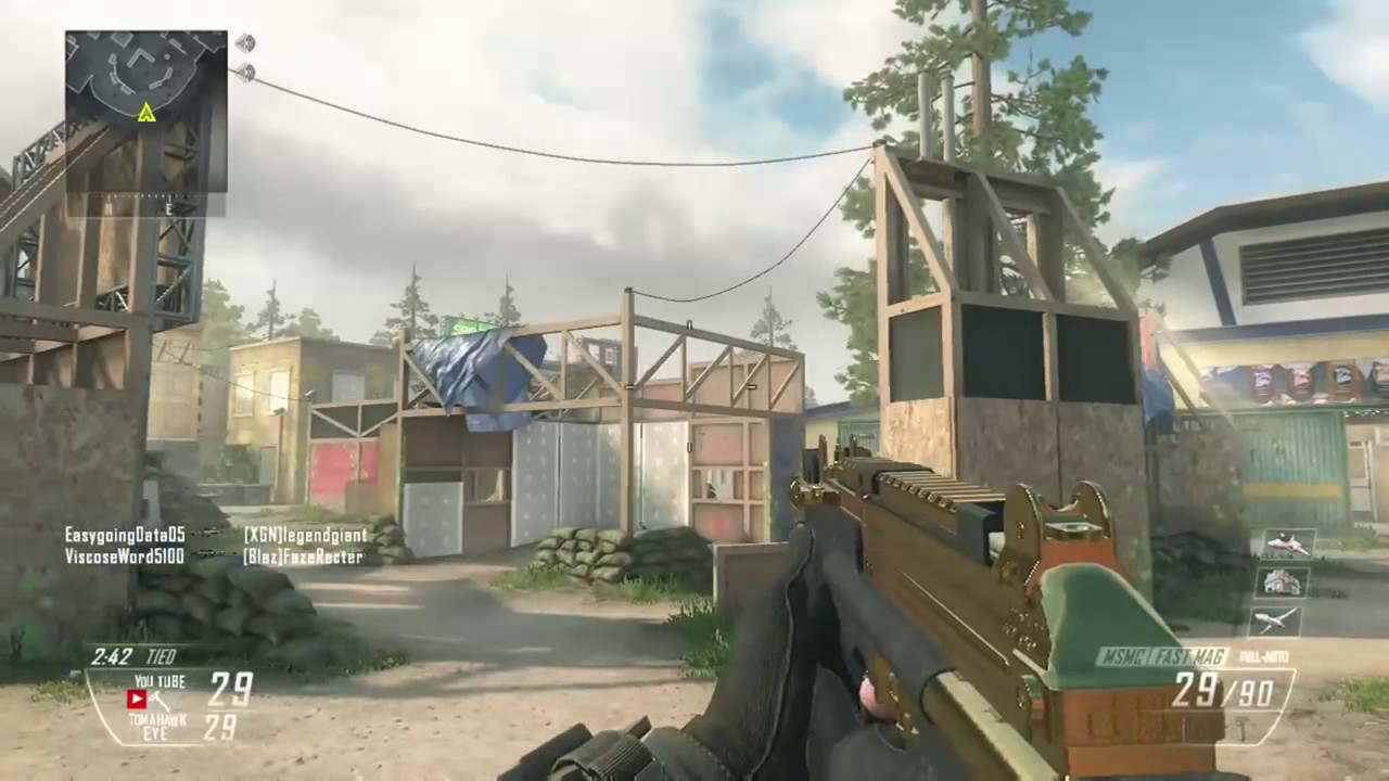 Black ops 2 tomahawk across map trickshot on rush