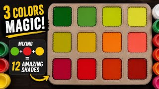 DIY Color Mixing Art 🎨  | 12 Shades from 3 Basic Colors