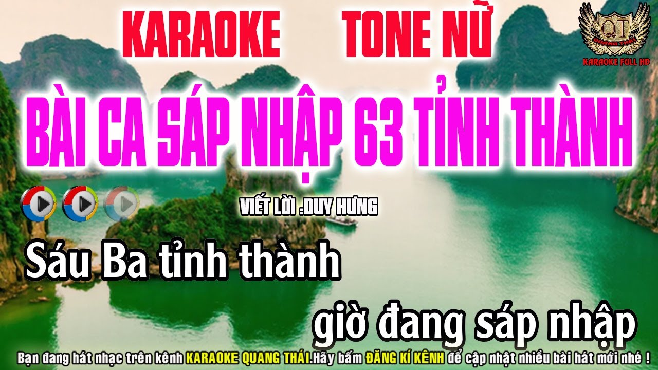 Bài Ca Sáp Nhập Karaoke Tone Nữ - Nhạc Sống Quang Thái