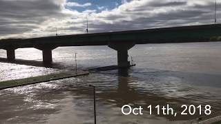 Keokuk, Iowa, 22 foot of extra water! Victory park flooding October 2018