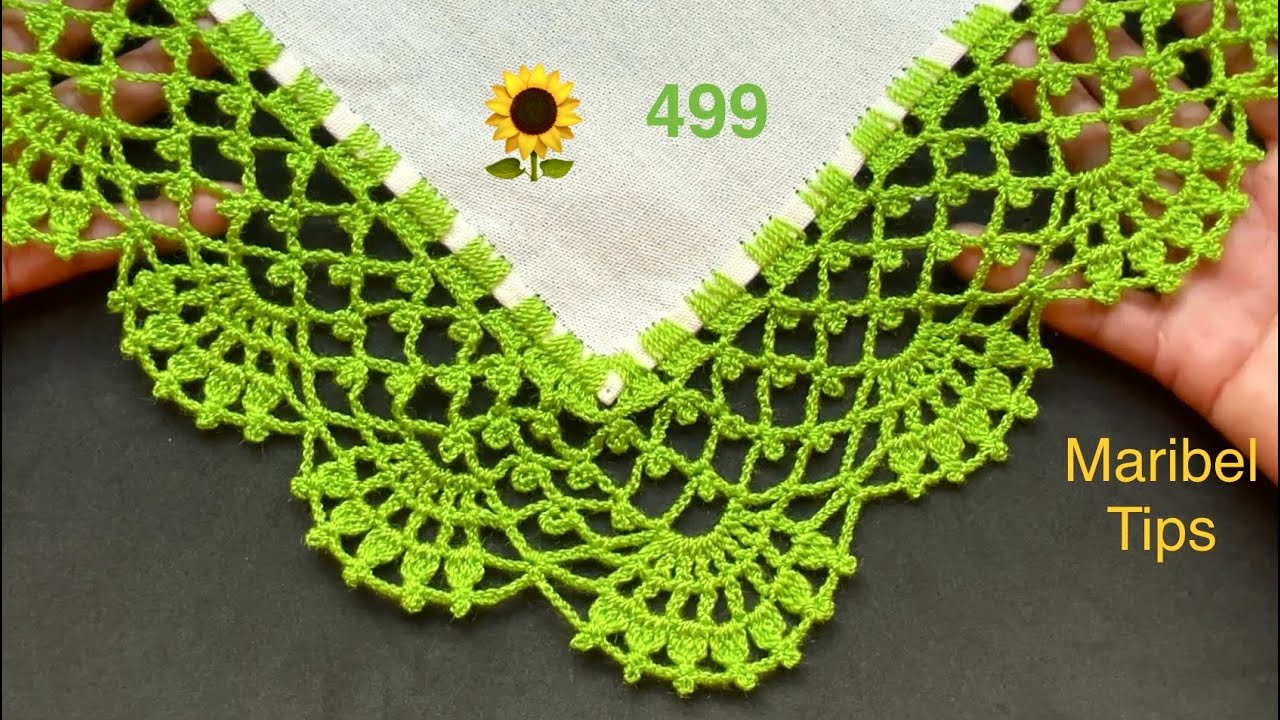 APRENDE Fácil a Tejer Orillas a Crochet 🎀Te eEnseño Cómo Tejer Puntilla de Vuelta y Vuelta # 499