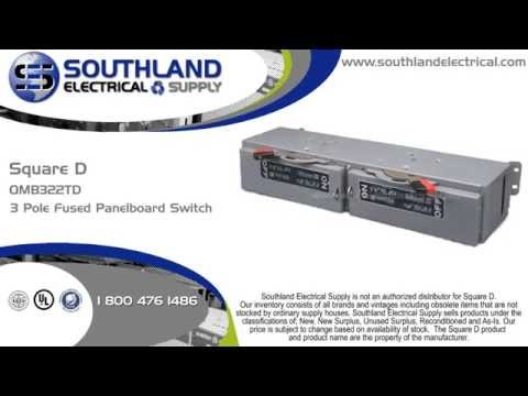 Square D QMB322TD, 30 Amp, 240 Volt, 3 Phase, 3 Pole, Fusible Panel Switch