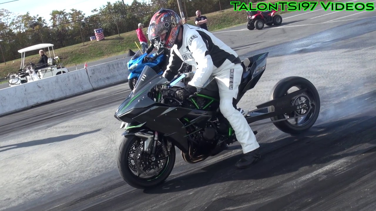 170mph+ Supercharged Kawasaki H2 Drag Racing YouTube