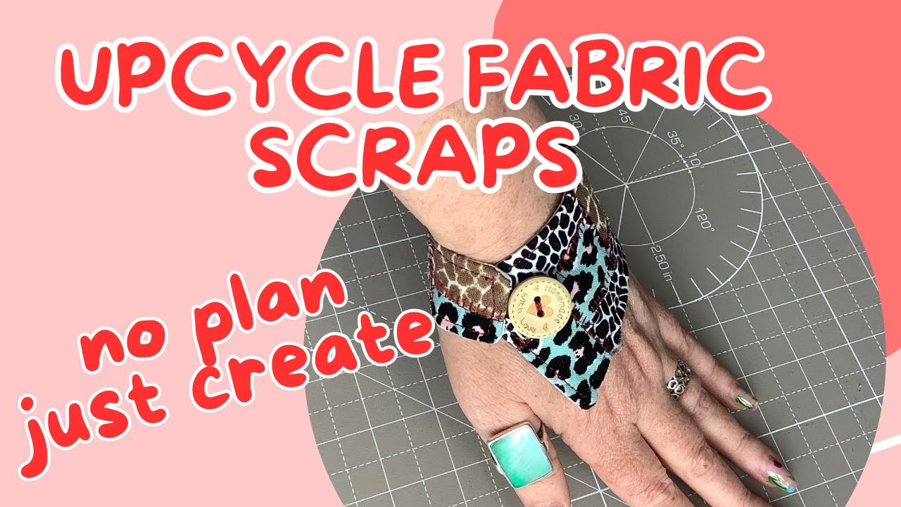DIY Fabric Cuff Bracelet | Scrap Fabric Upcycling | How to Sew Handmade Jewellery Wrist cuff