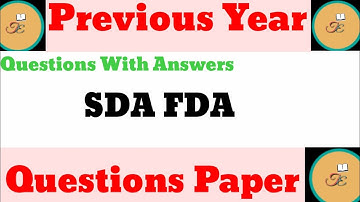 Sda Fda previous year question paper //with answers//part01//sda fda exam date2021//