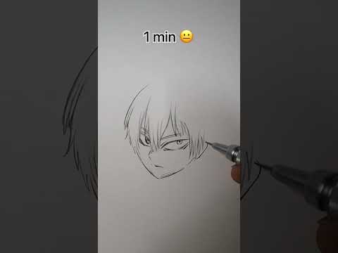 How To Draw Todoroki In 10sec 10mins 10hrs Shorts