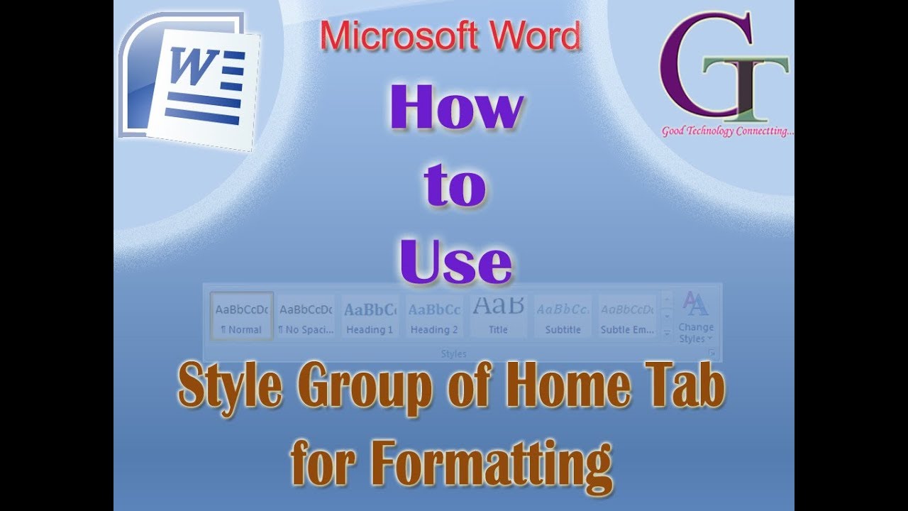 how to use style group in home tab ms word(in hindi) YouTube