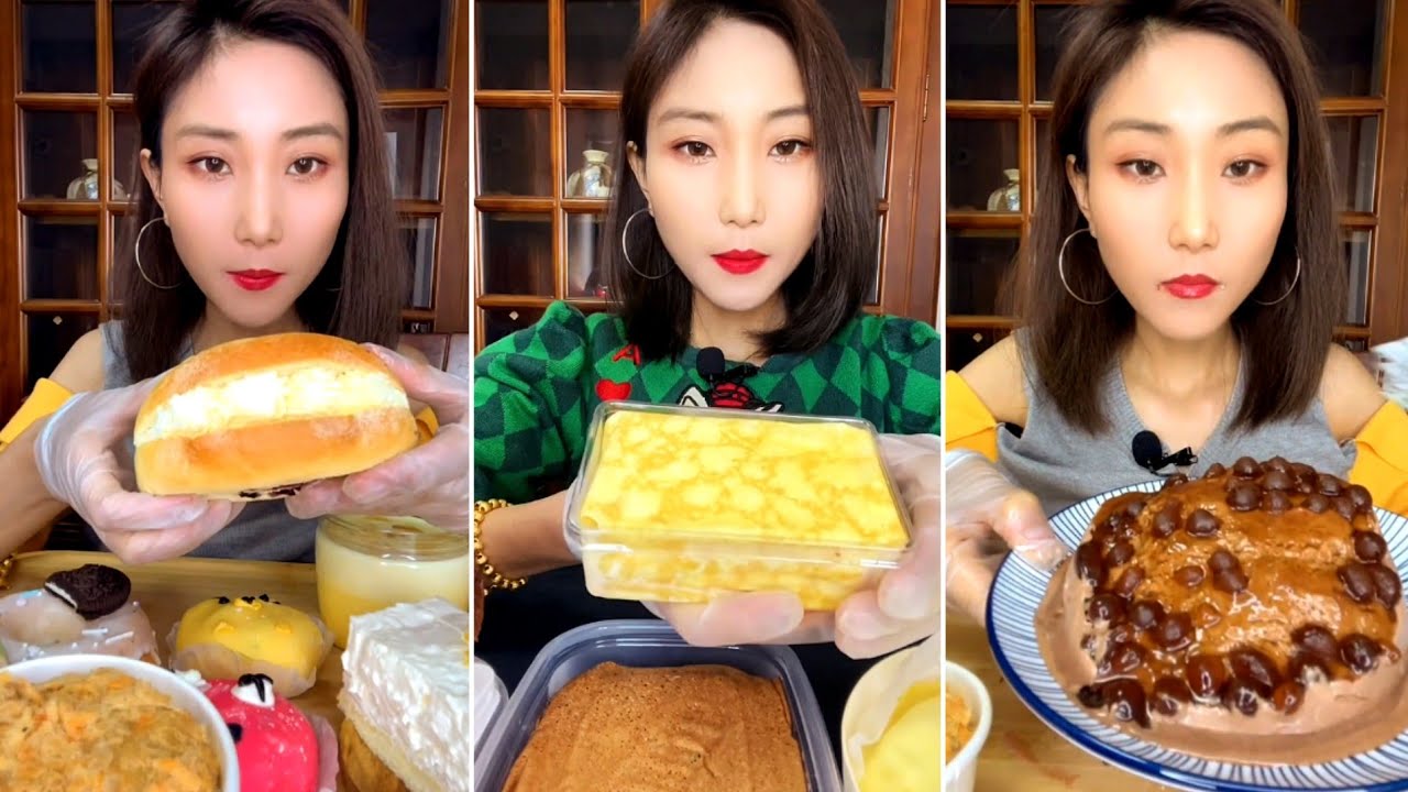 [ENG SUB] Chocolate Dinosaur Egg,Passion fruit Mousse,Tiger Skin Taro Milk Pudding#asmr#mukbang#food