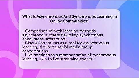 What Is Asynchronous And Synchronous Learning In Online Communities? - Everyday-Networking