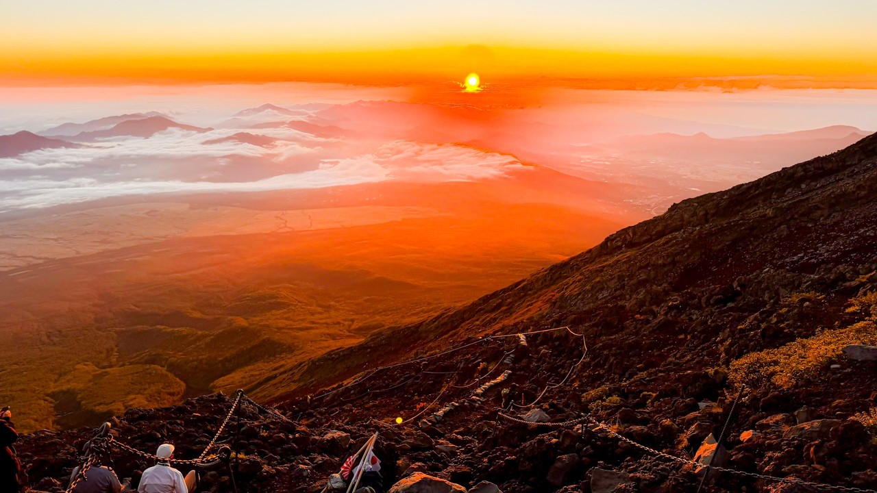 Climbing Japan's Highest Mountain, Mt. Fuji on a Perfect Day