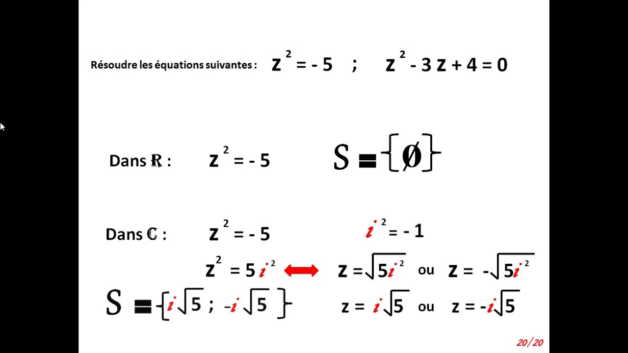 Aide aux devoir: Resoudre Dans R Les Equations Suivantes