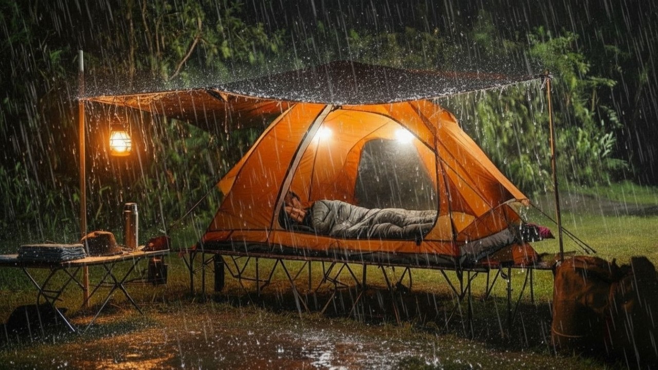 МОЩНЫЙ, СИЛЬНЫЙ ЛИВЕНЬ‼️Кемпинг Сильный дождь || Расслабляющий кемпинг под проливным дождём – ASMR