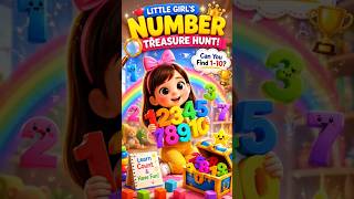 Little Girl's Number Treasure Hunt! Can You Find 1-10? 🏆🌈