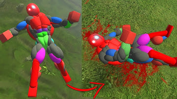 AI Npc Fall Euphoria Ragdoll physics Overgrowth (active ragdoll physics)