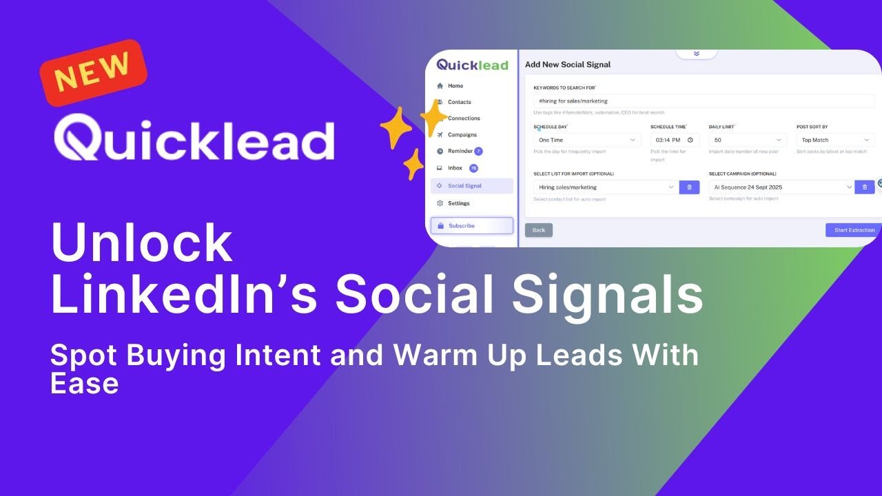 Quicklead: Social Signal Feature