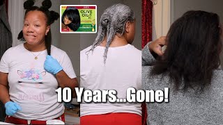 Relaxing My Own Hair After 10 Years Natural | I Was So Nervous