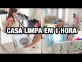 LIMPEZA E ORGANIZAÇÃO DA CASA TODA EM 1 HORA | feat. Tatiane Freitas ★