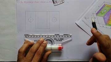 Problem 5.5  KTU-Engineering Graphics-Module-5: Conversion of pictorial views to orthographic views