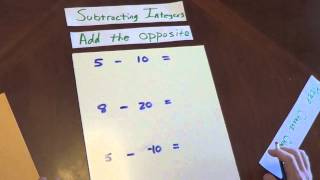 Subtracting Integers Middle School Math 