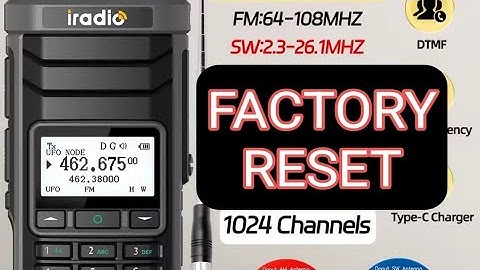 Radtel 860/iRadio UV88 - Inititialization/ Reset