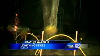 Sussex lightning strike aftermath caught on camera