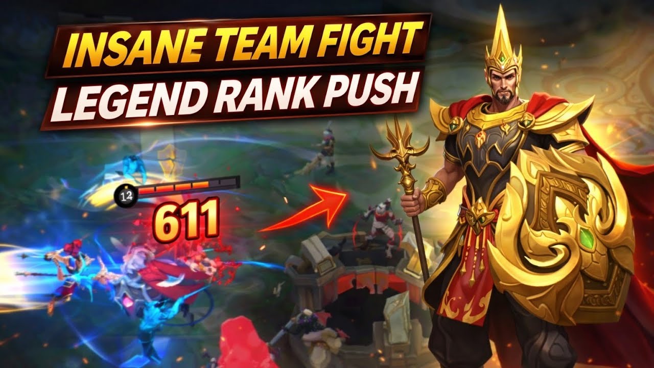 Minsitthar INSANE Team Fight 🔥 611 Damage! | Legend Rank Push 📈 | Base Destroy 💥 | Moba Legends 5v5